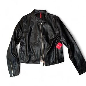 SPANX Black Leather Jacket